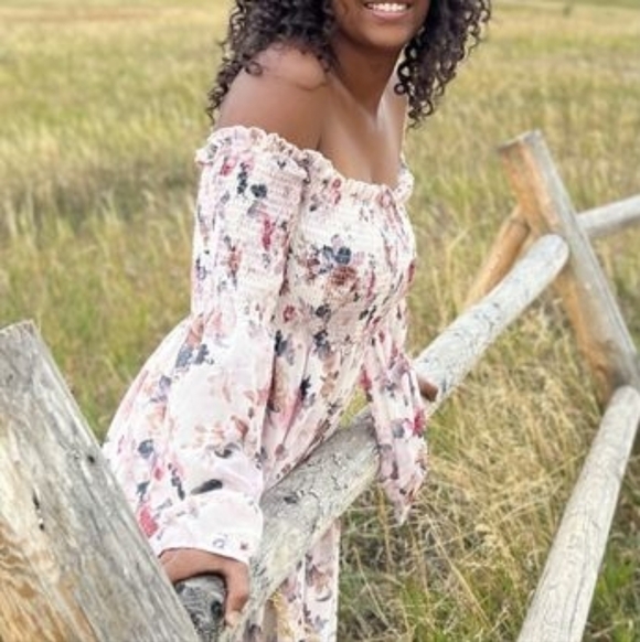 Pink Off-Shoulder Long Sleeve Sundress. Size Medium NWOT - Picture 5 of 12